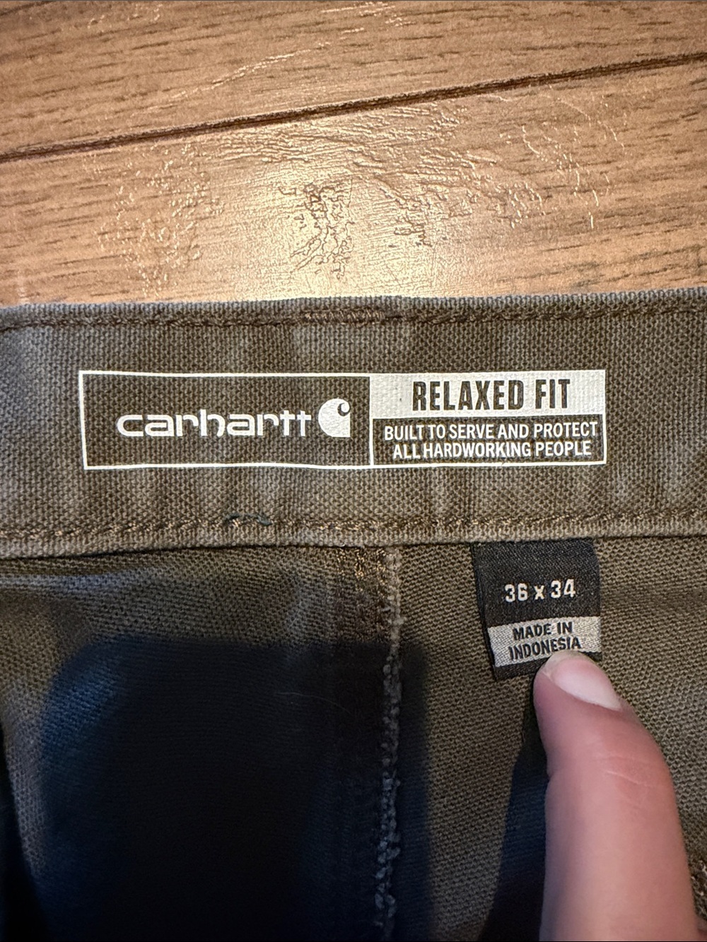 Carhartt Men's Olive Pants - Straight Leg - Picture 2 of 3